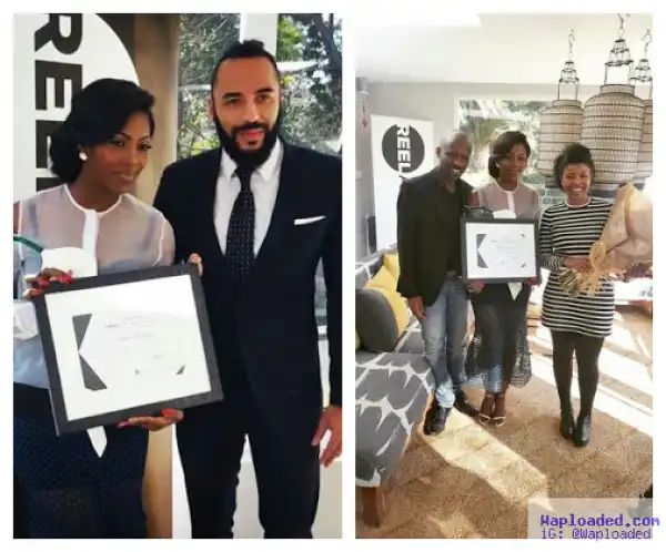 Tiwa Savage Presented With The ‘Hero Of The Month’ Award In South Africa